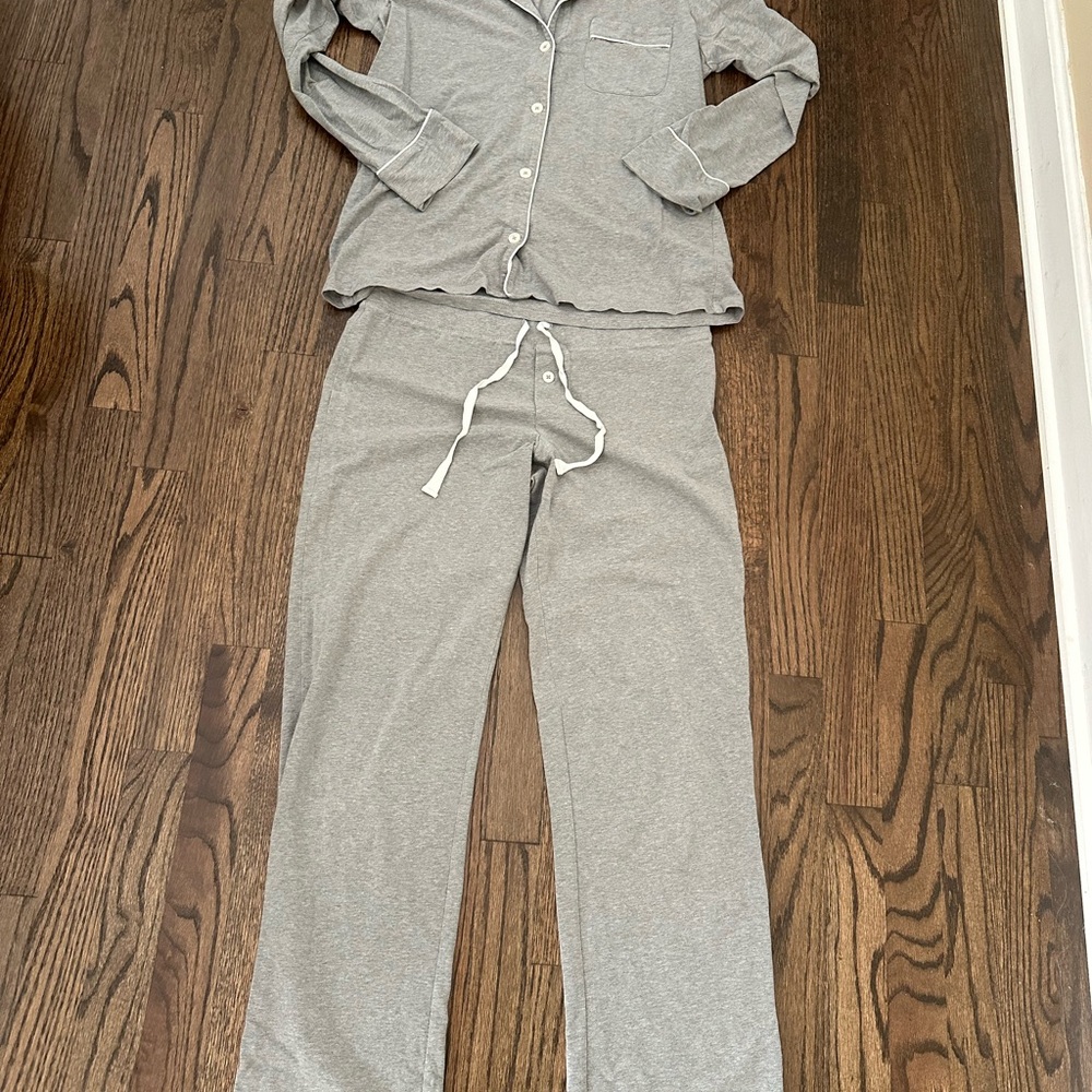 J Crew Comfortable Cotton Pajama Set in Grey